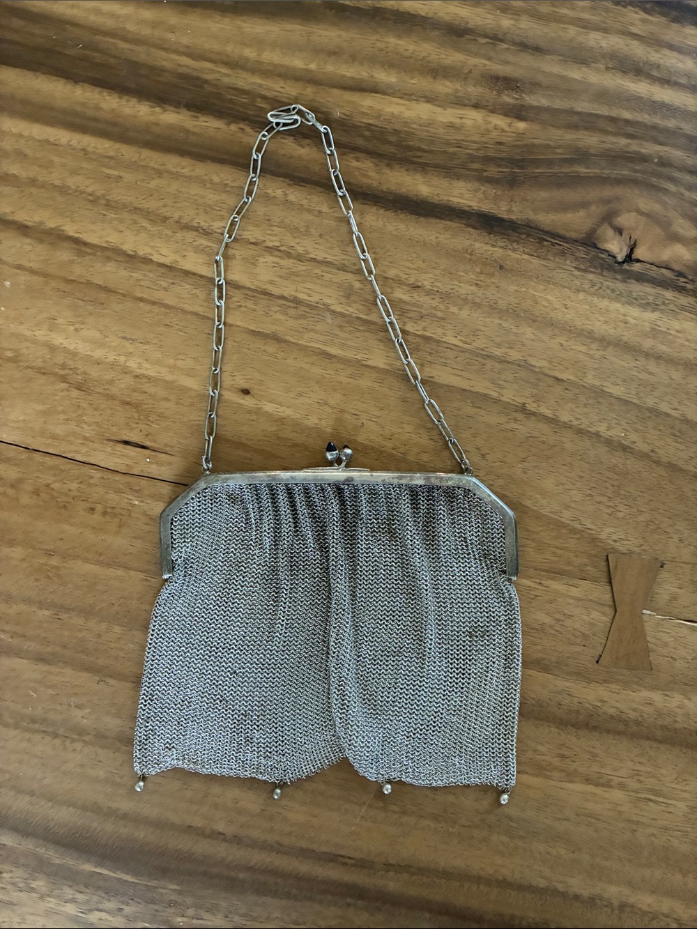 Vintage Alpacca Silver Chain Purse 1920/30